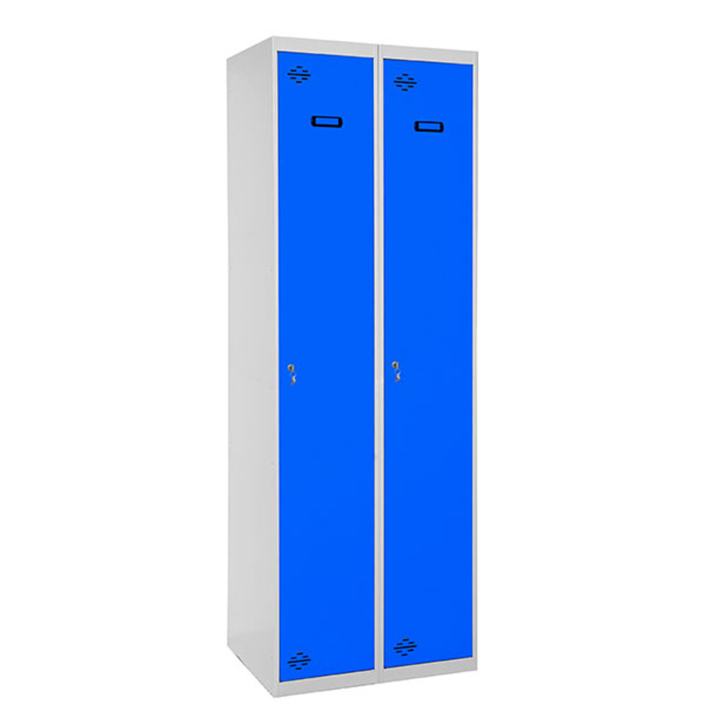 Vestiaire métallique monté 1800x1000x500 - 1 niveau Galvanicé/Bleu - SIMON RACK - 8425437067570