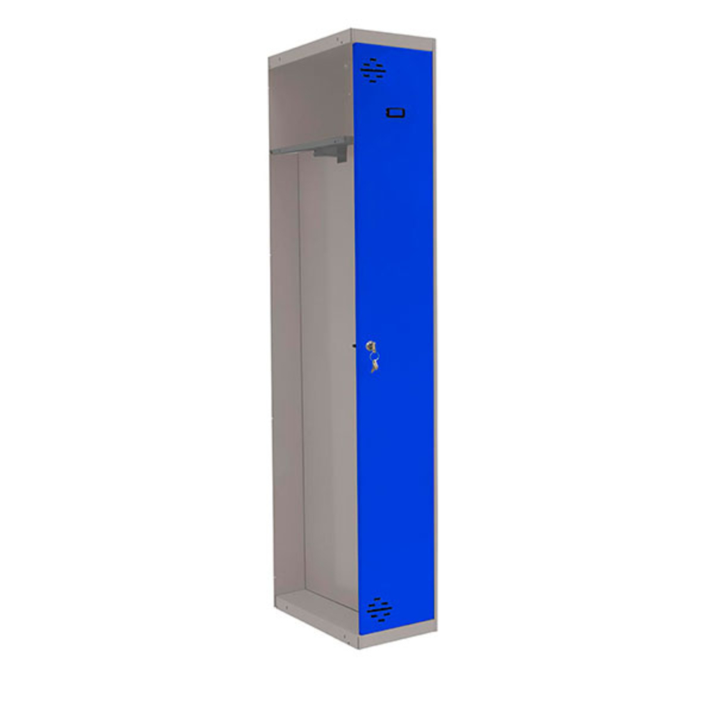 Vestiaire métallique 1800x500x500 - 1 niveau Gris/Bleu - SIMON RACK - 8425437067624