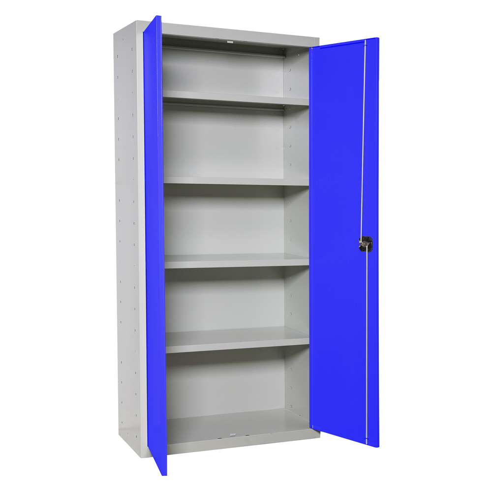 Vestiaire métallique monté 1800x800x400 - 4 niveaux Gris/Bleu - SIMON RACK - 8425437067648