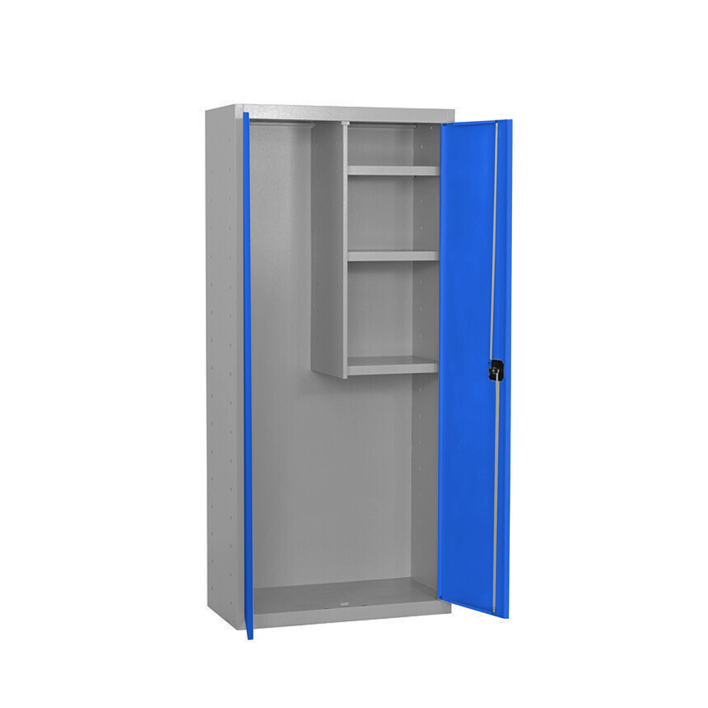 Vestiaire métallique monté 1800x800x400 - 3 niveaux Gris/Bleu - SIMON RACK - 8425437067662