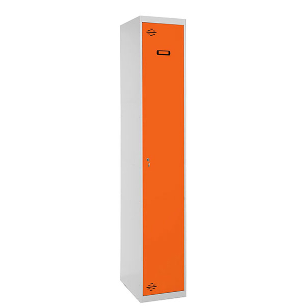 Vestiaire métallique monté 1800x300x500 - 1 niveau Gris/Orange - SIMON RACK - 8425437067716