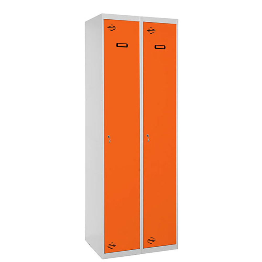 Vestiaire métallique monté 1800x600x500 - 1 niveau Gris/Orange - SIMON RACK - 8425437067723