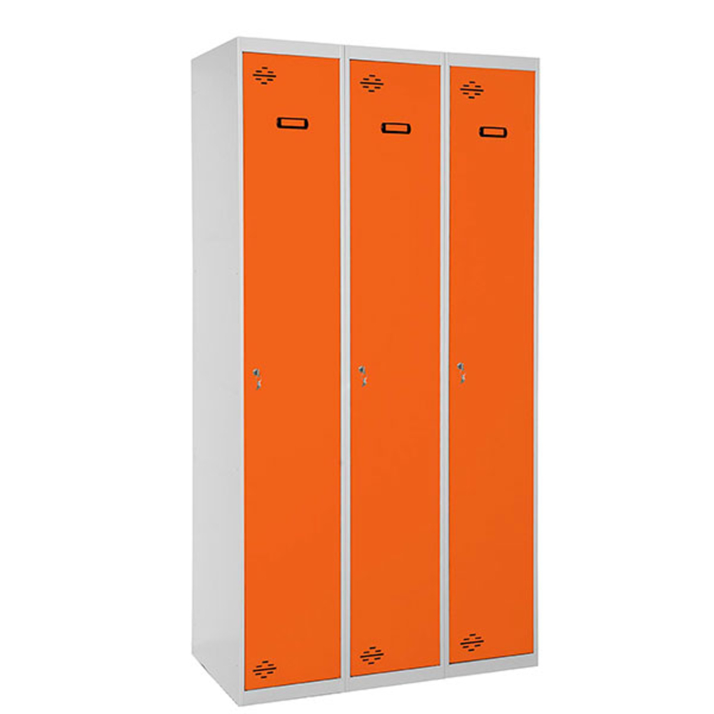 Vestiaire métallique monté 1800x900x500 - 1 niveau Gris/Orange - SIMON RACK - 8425437067730