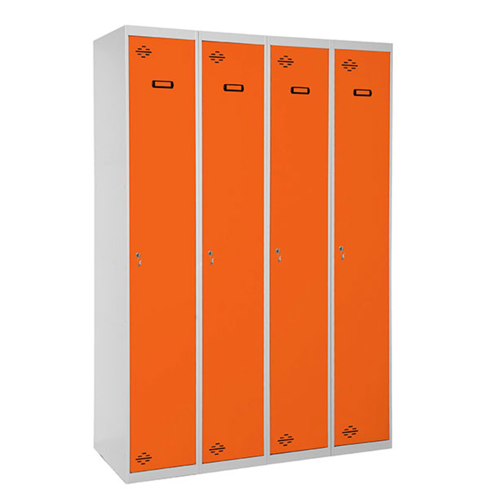 Vestiaire métallique monté 1800x1200x500 - 1 niveau Gris/Orange - SIMON RACK - 8425437067747