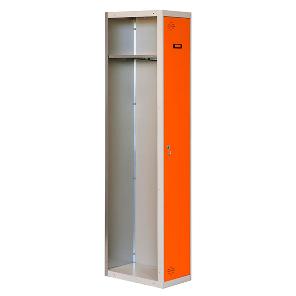 Vestiaire métallique 1800x400x500 - 1 niveau Gris/Orange - SIMON RACK - 8425437067815