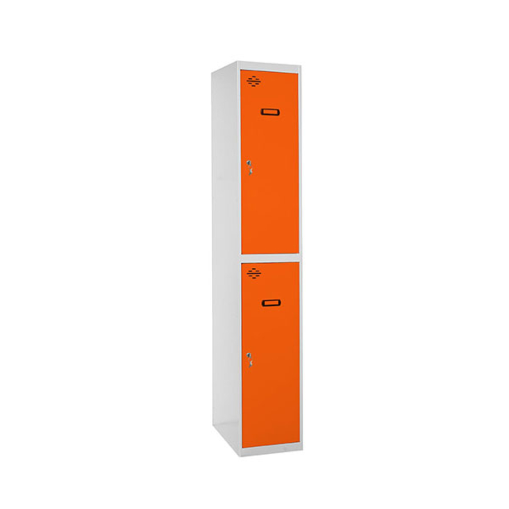 Vestiaire métallique monté 1800x400x500 - Gris/Orange - SIMON RACK - 8425437067860