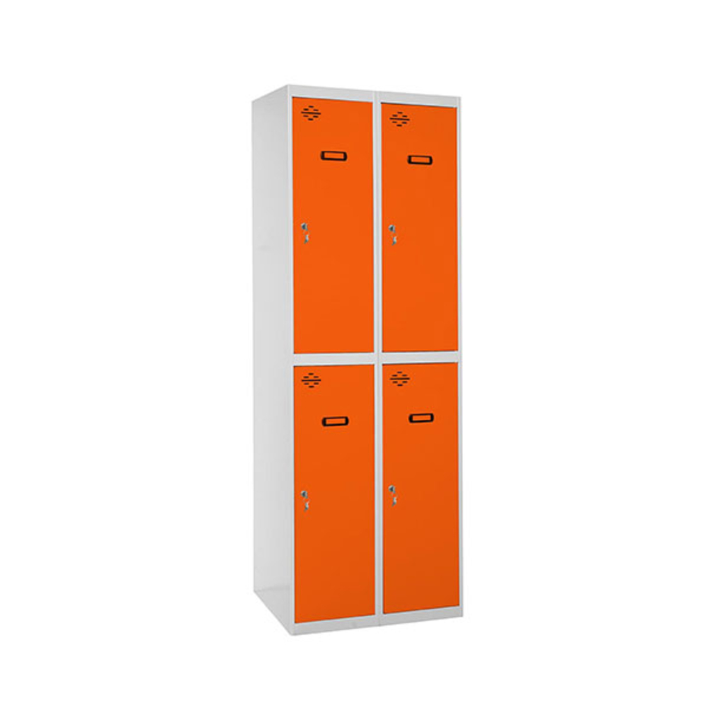 Vestiaire métallique monté 1800x800x500 - Gris/Orange - SIMON RACK - 8425437067877