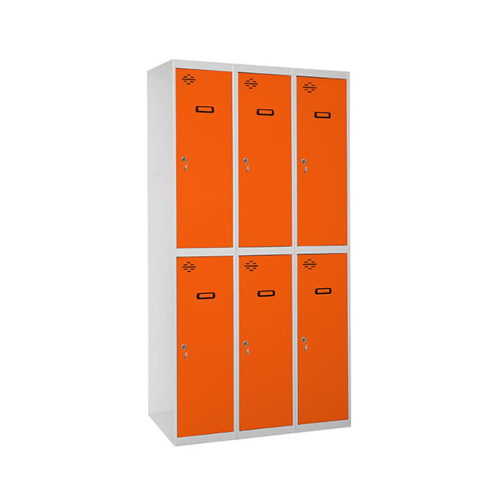 Vestiaire métallique monté 1800x1200x500 - Gris/Orange - SIMON RACK - 8425437067884