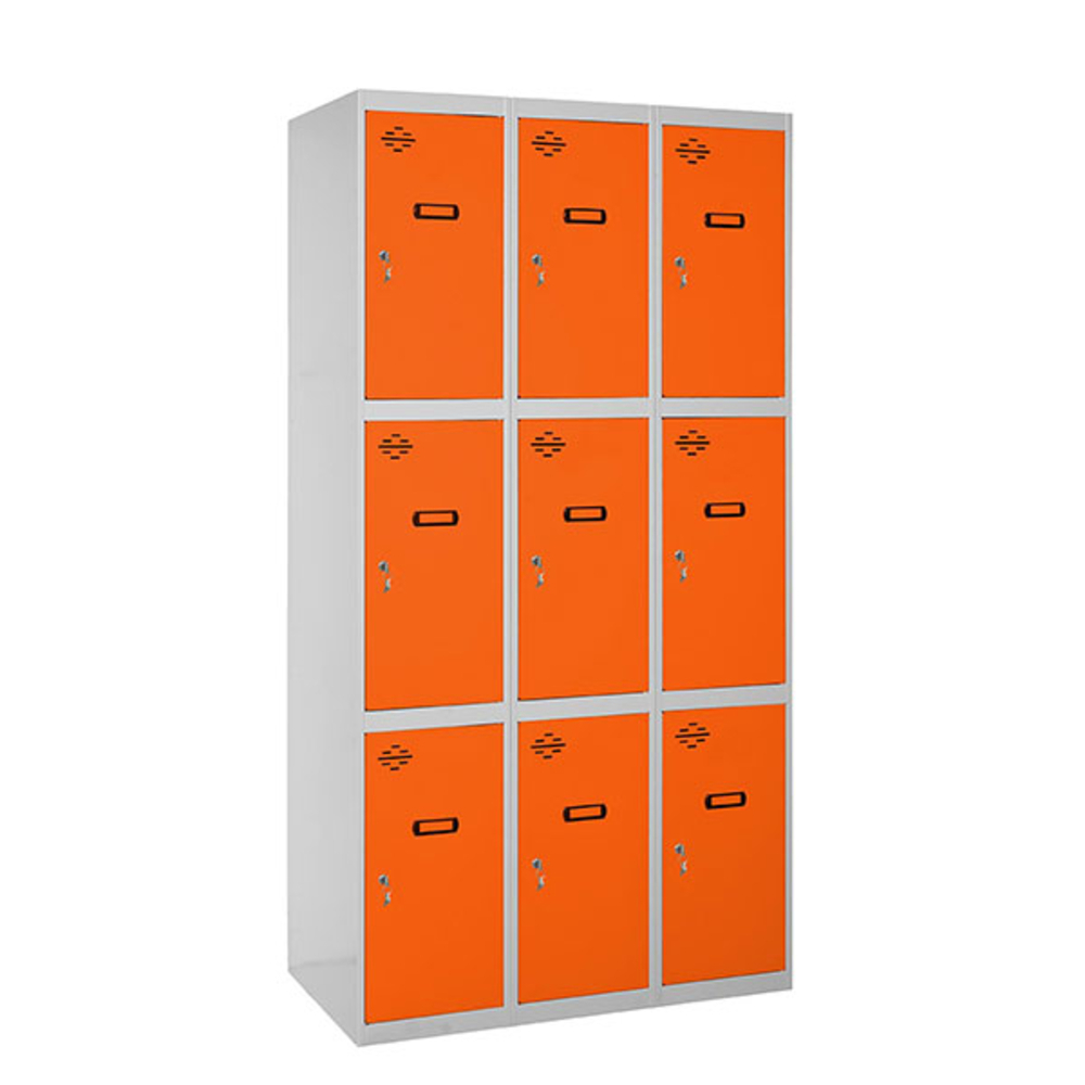Vestiaire métallique monté 1800x900x500 - Gris/Orange - SIMON RACK - 8425437067952