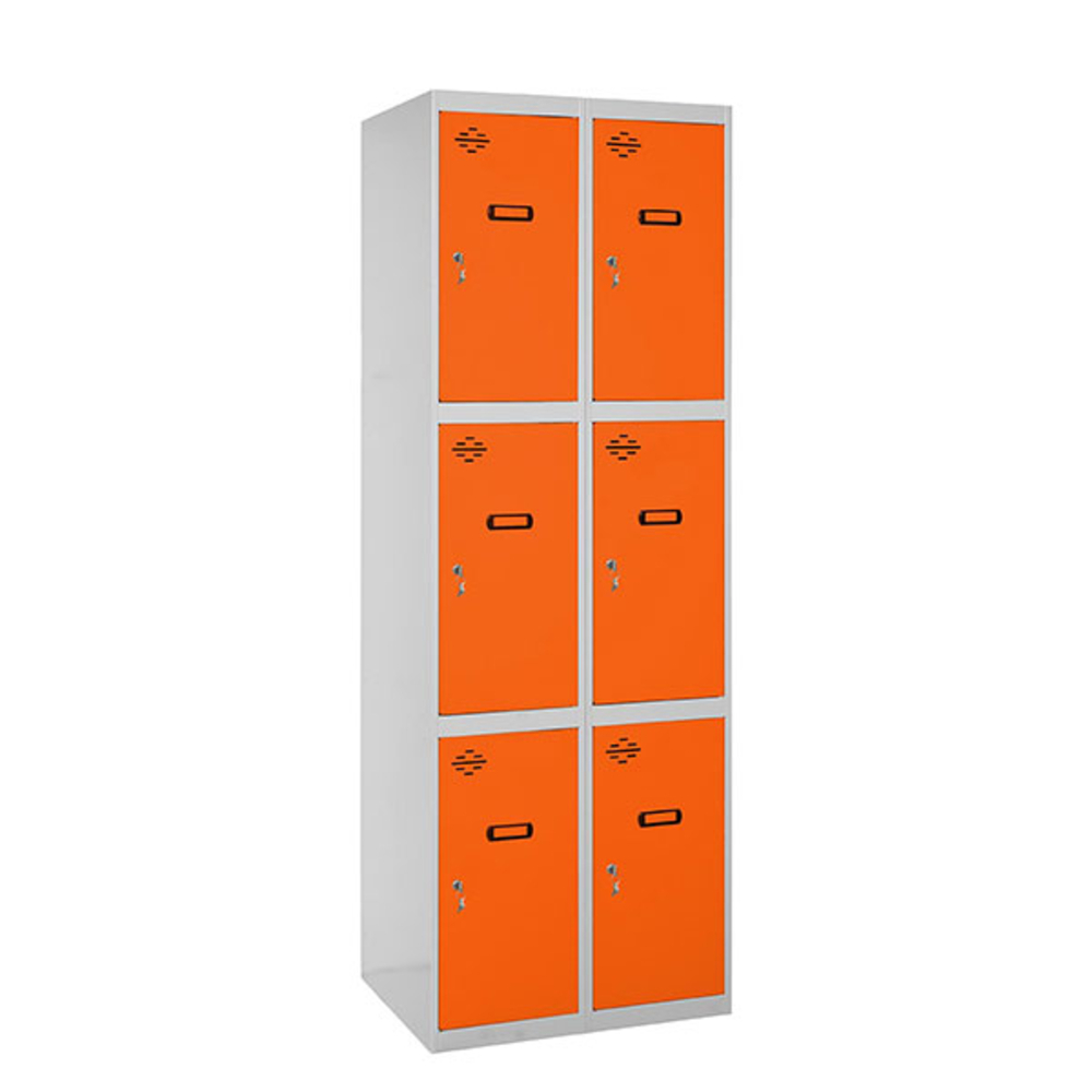 Vestiaire métallique monté 1800x800x500 - Gris/Orange - SIMON RACK - 8425437067983