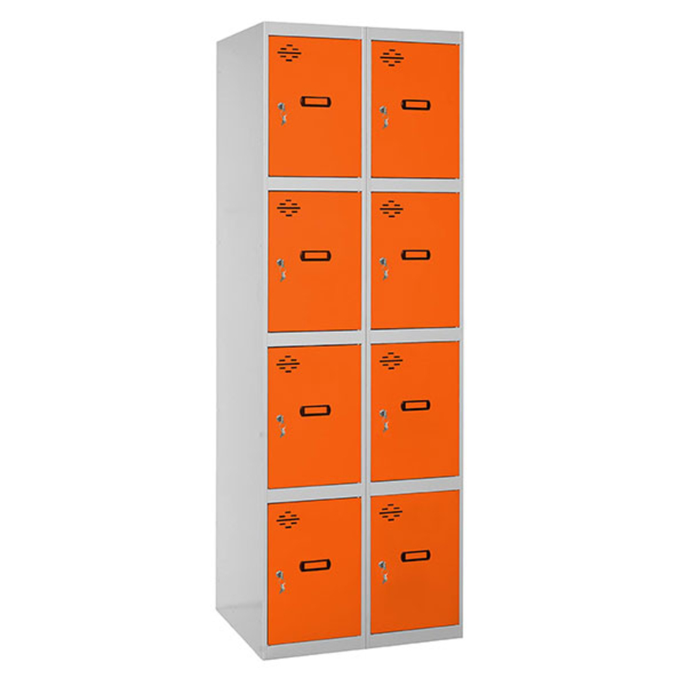 Vestiaire métallique monté 1800x800x500 - Gris/Orange - SIMON RACK - 8425437068058