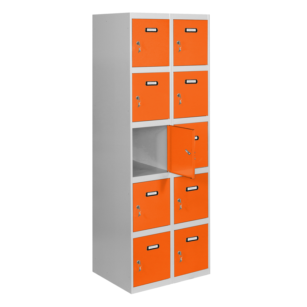 Vestiaire métallique monté 1800x800x500 - Gris/Orange - SIMON RACK - 8425437068126
