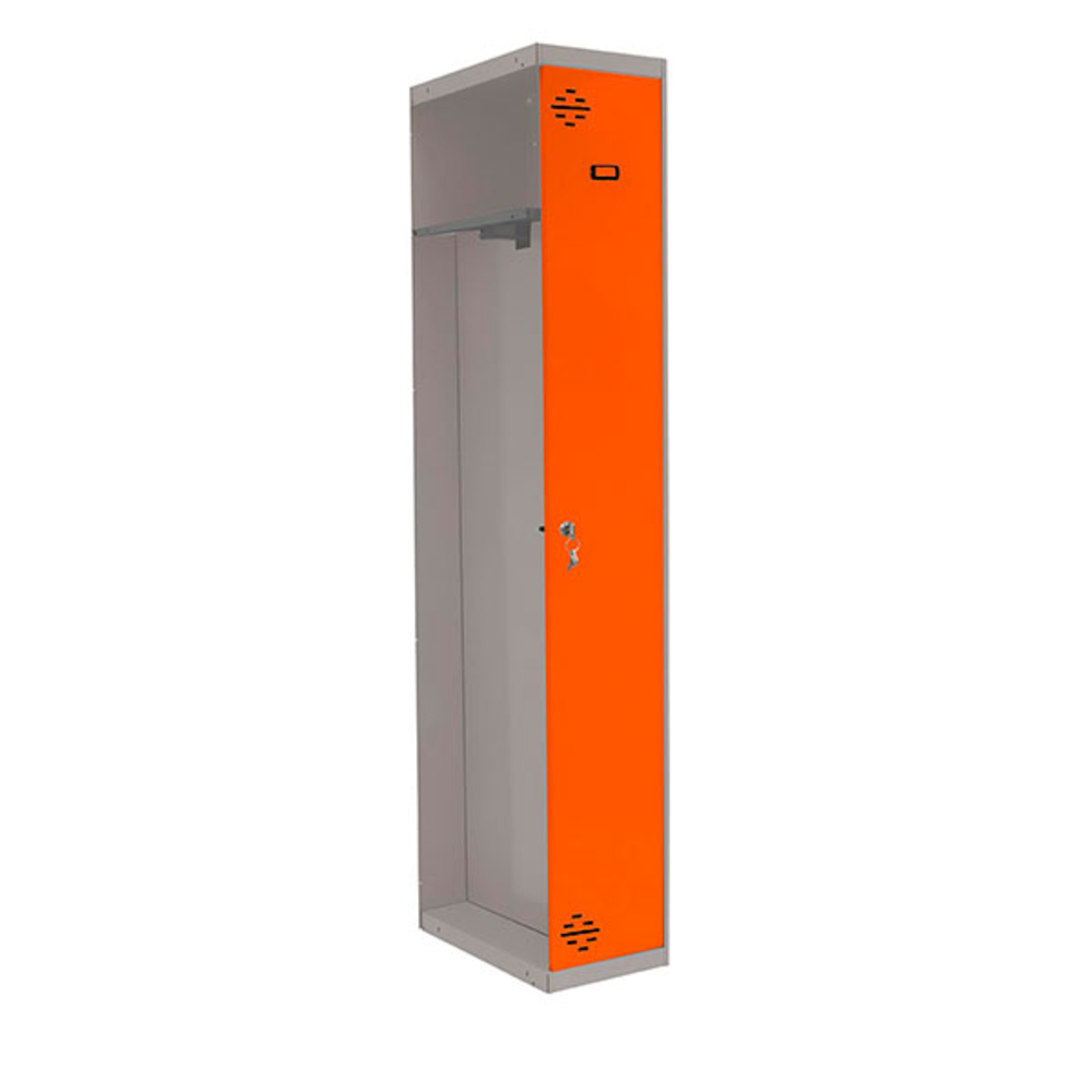 Vestiaire métallique 1800x400x500 - 1 niveau Gris/Orange - SIMON RACK - 8425437068331