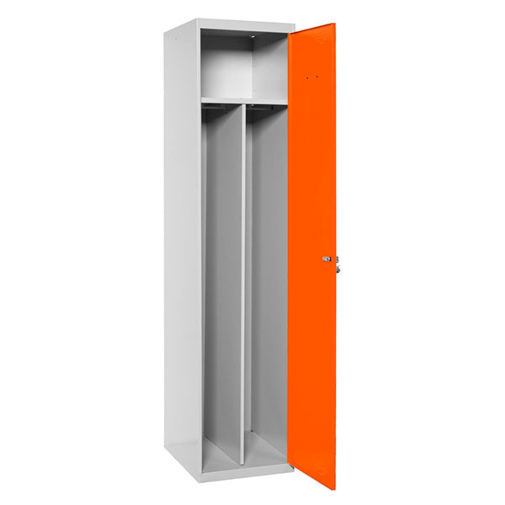 Vestiaire métallique 1800x500x500 - 1 niveau Gris/Orange - SIMON RACK - 8425437068348
