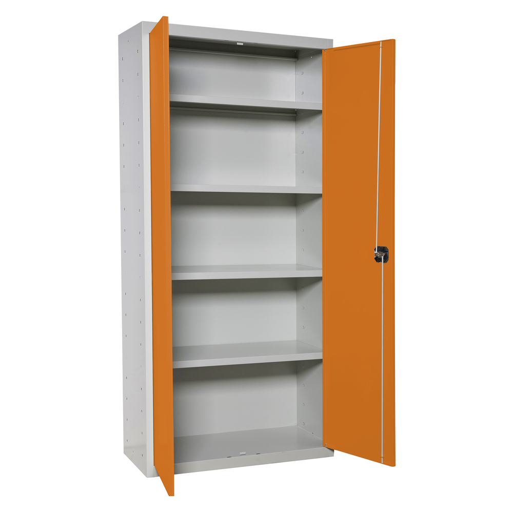 Vestiaire métallique 1800x800x400 - 4 niveaux Gris/Orange - SIMON RACK - 8425437068423