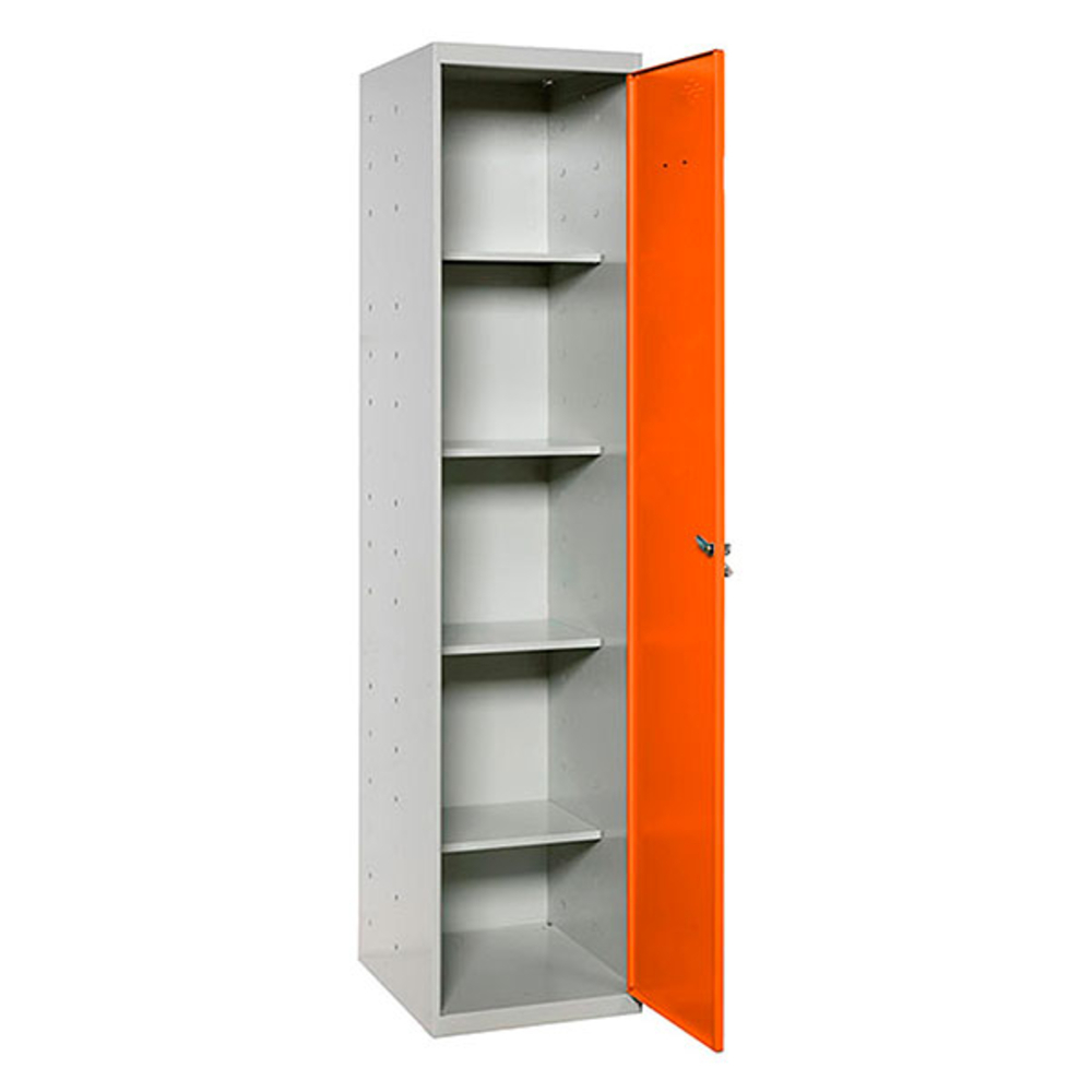 Vestiaire métallique 1800x400x400 - 4 niveaux Gris/Orange - SIMON RACK - 8425437068430