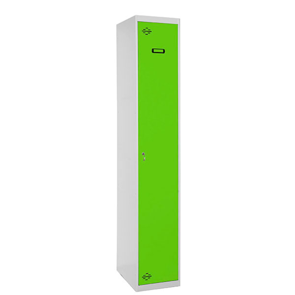 Vestiaire métallique monté 1800x300x500 - 1 niveau Gris/Vert - SIMON RACK - 8425437068447