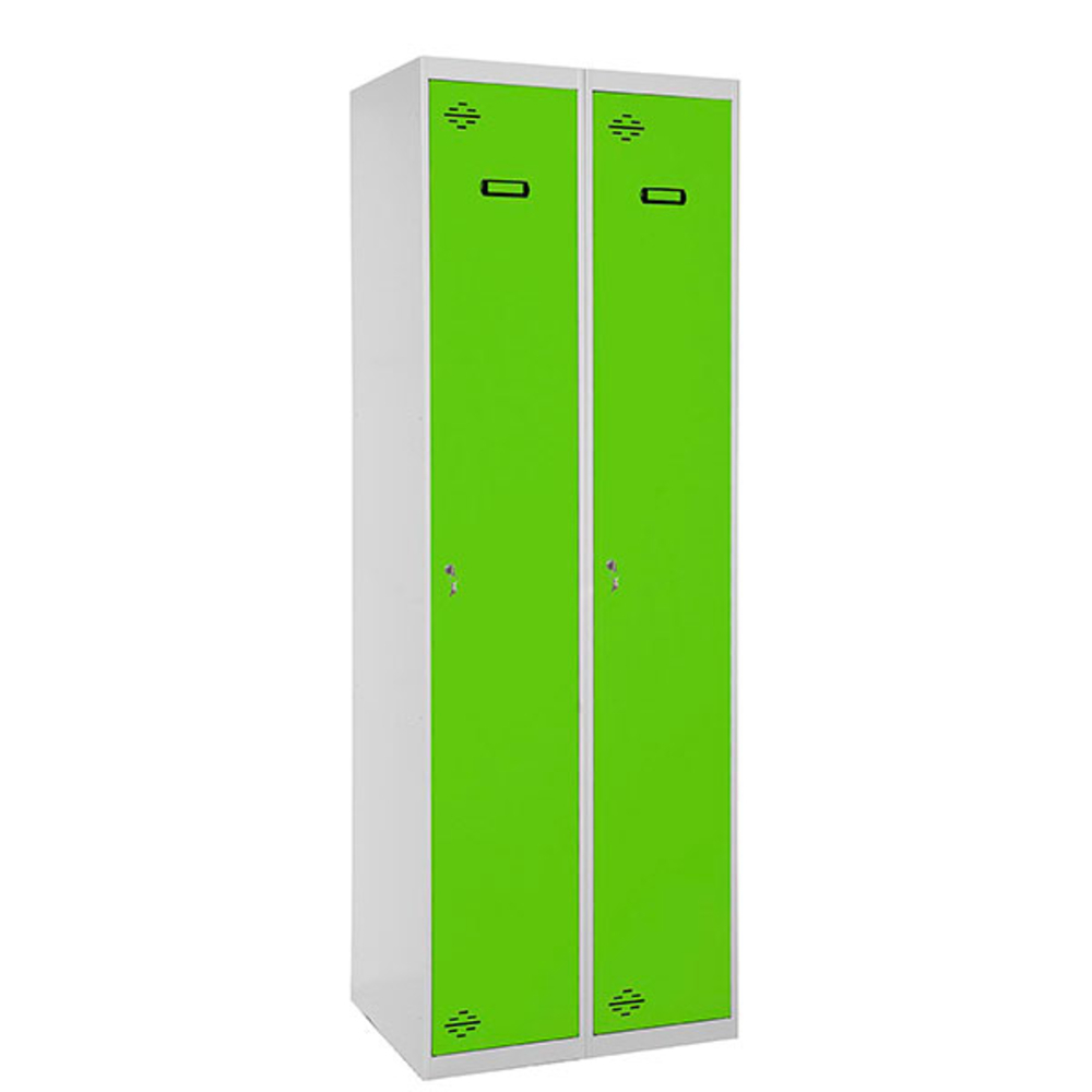 Vestiaire métallique monté 1800x800x500 - 1 niveau Gris/Vert - SIMON RACK - 8425437068492
