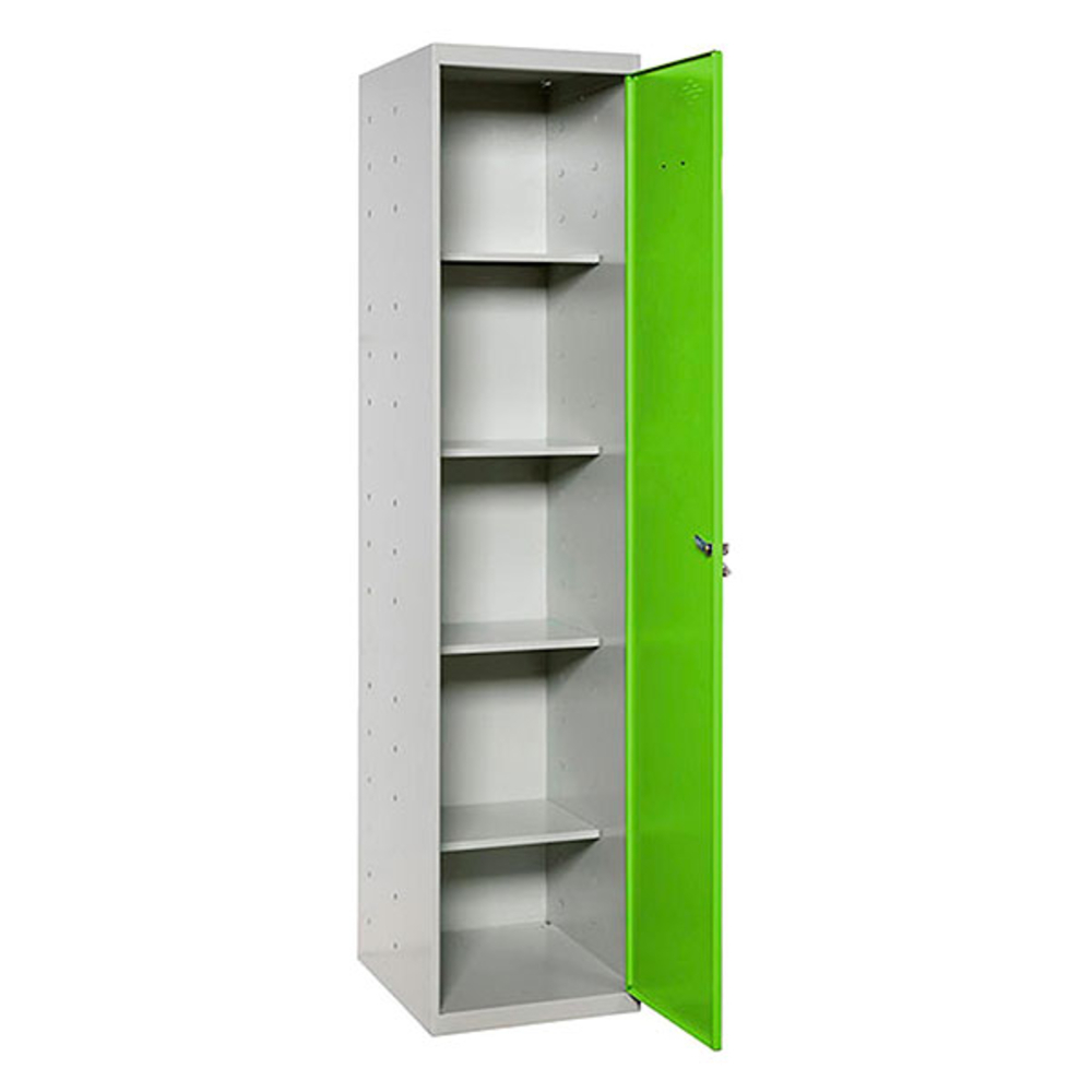 Vestiaire métallique 1800x400x400 - 4 niveaux Gris/Vert - SIMON RACK - 8425437069161