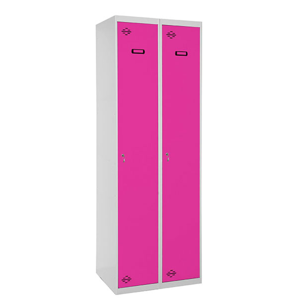 Vestiaire métallique monté 1800x600x500 - 1 niveau Gris/Rose - SIMON RACK - 8425437069185