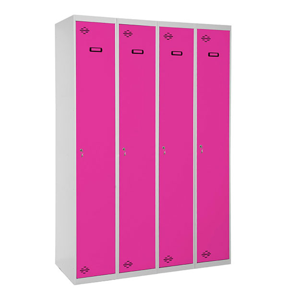 Vestiaire métallique monté 1800x1200x500 - 1 niveau Gris/Rose - SIMON RACK - 8425437069208