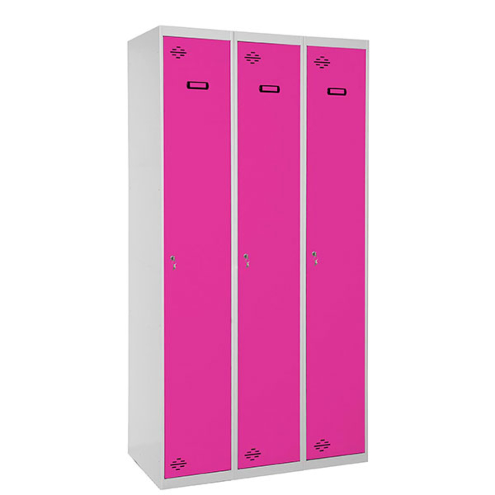 Vestiaire métallique monté 1800x1200x500 - 1 niveau Gris/Rose - SIMON RACK - 8425437069239
