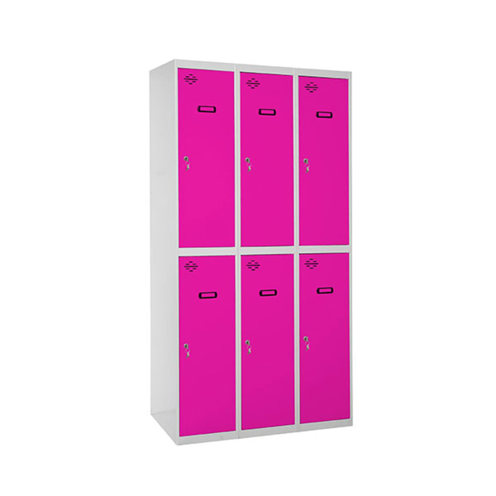 Vestiaire métallique monté 1800x900x500 - Gris/Rose - SIMON RACK - 8425437069307