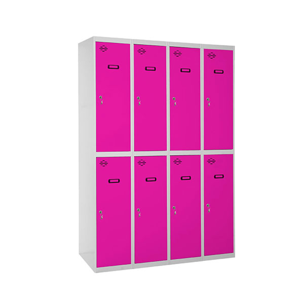 Vestiaire métallique monté 1800x1200x500 - Gris/Rose - SIMON RACK - 8425437069314