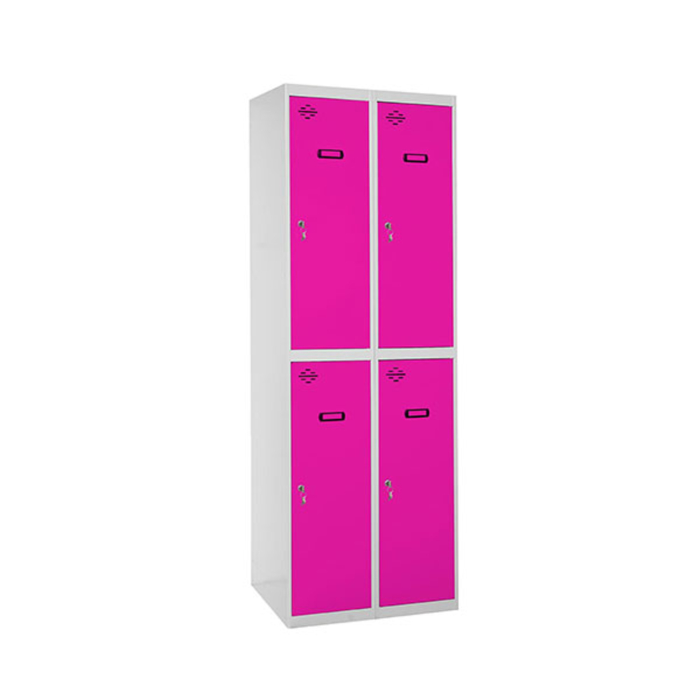 Vestiaire métallique monté 1800x800x500 - Gris/Rose - SIMON RACK - 8425437069338