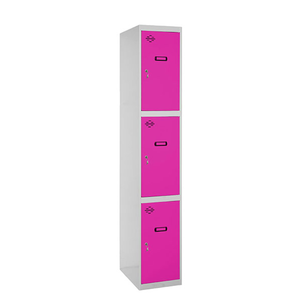 Vestiaire métallique monté 1800x300x500 - Gris/Rose - SIMON RACK - 8425437069390