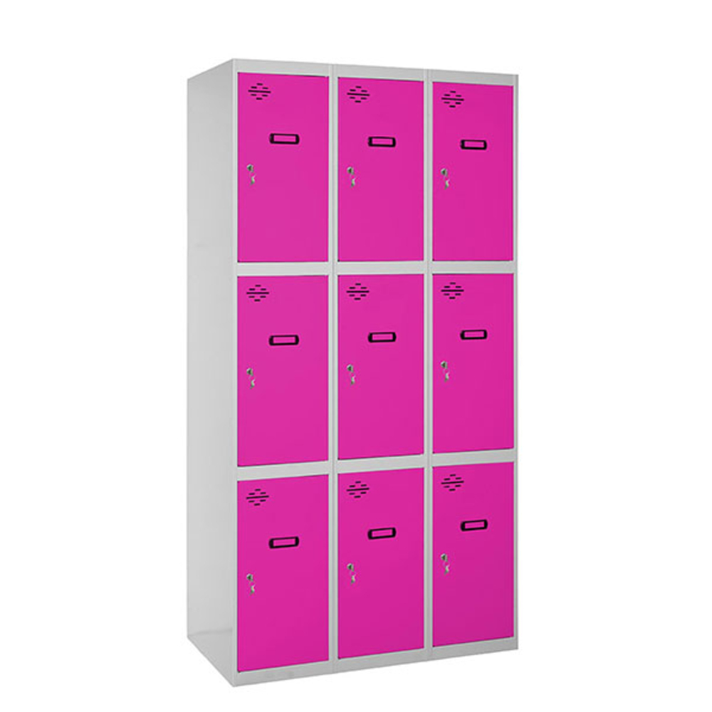 Vestiaire métallique monté 1800x900x500 - Gris/Rose - SIMON RACK - 8425437069413