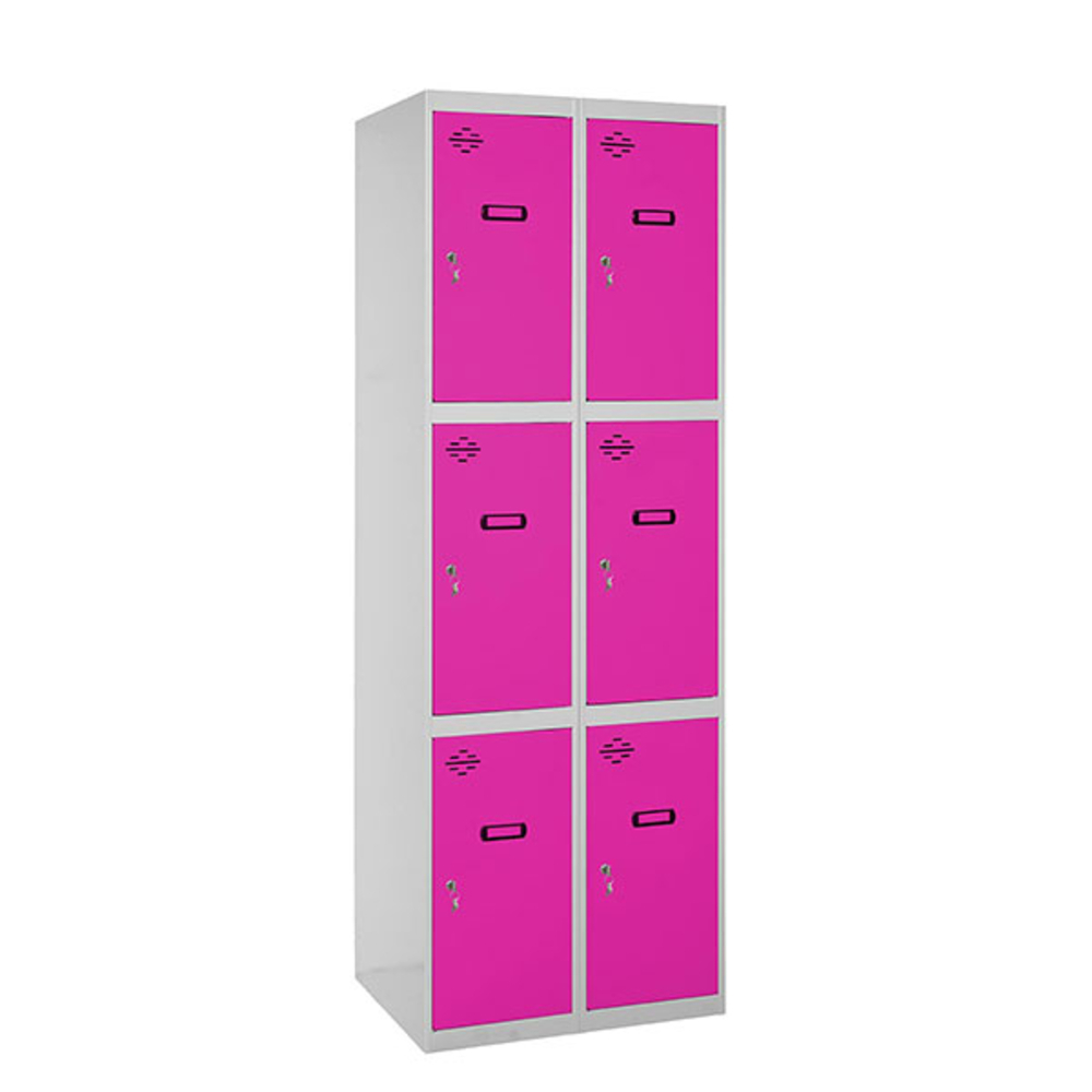 Vestiaire métallique monté 1800x800x500 - Gris/Rose - SIMON RACK - 8425437069444