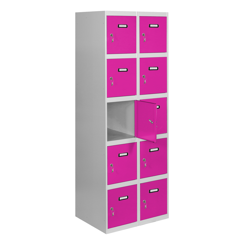 Vestiaire métallique monté 1800x600x500 - Gris/Rose - SIMON RACK - 8425437069543
