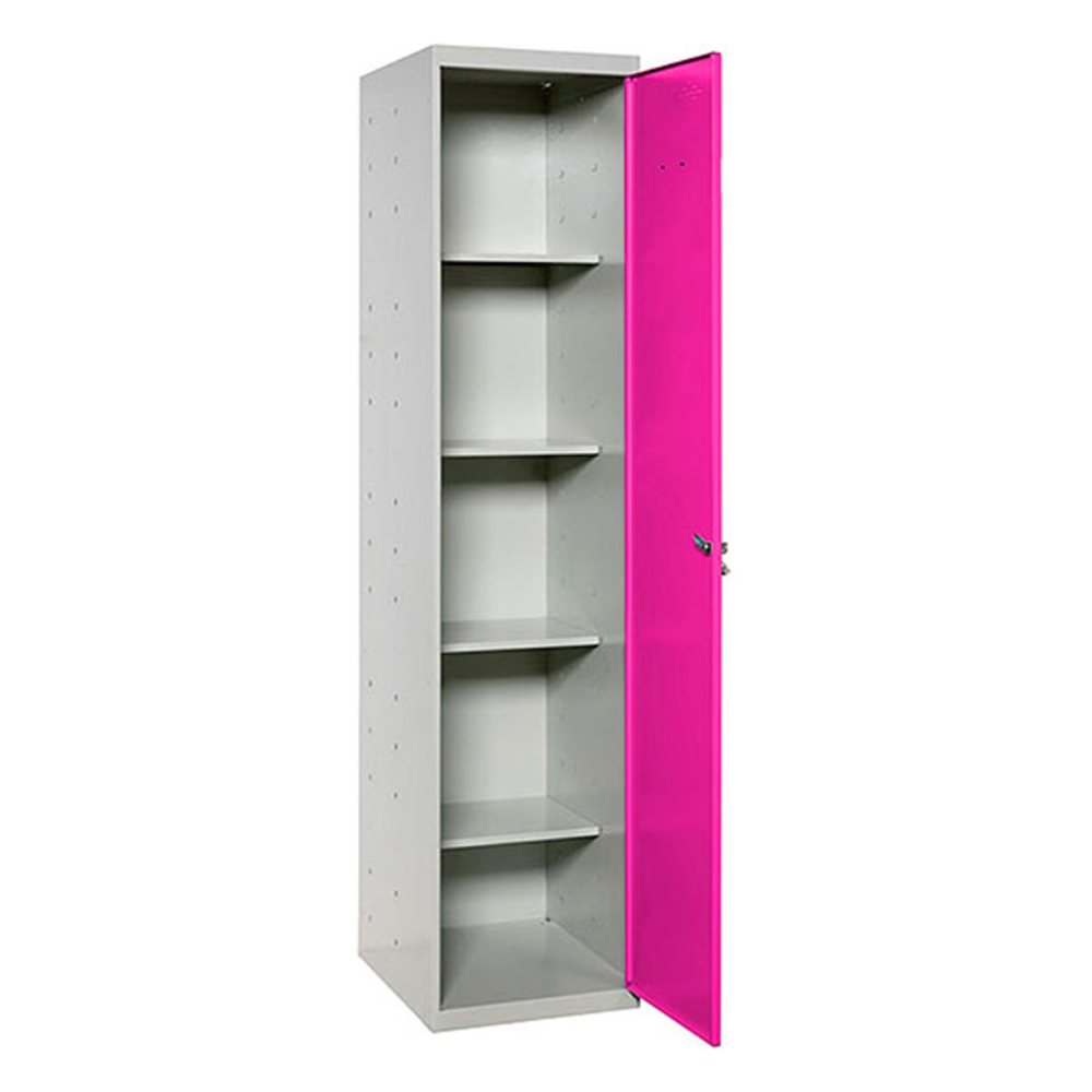 Vestiaire métallique monté 1800x400x400 - 4 niveaux Gris/Rose - SIMON RACK - 8425437069864