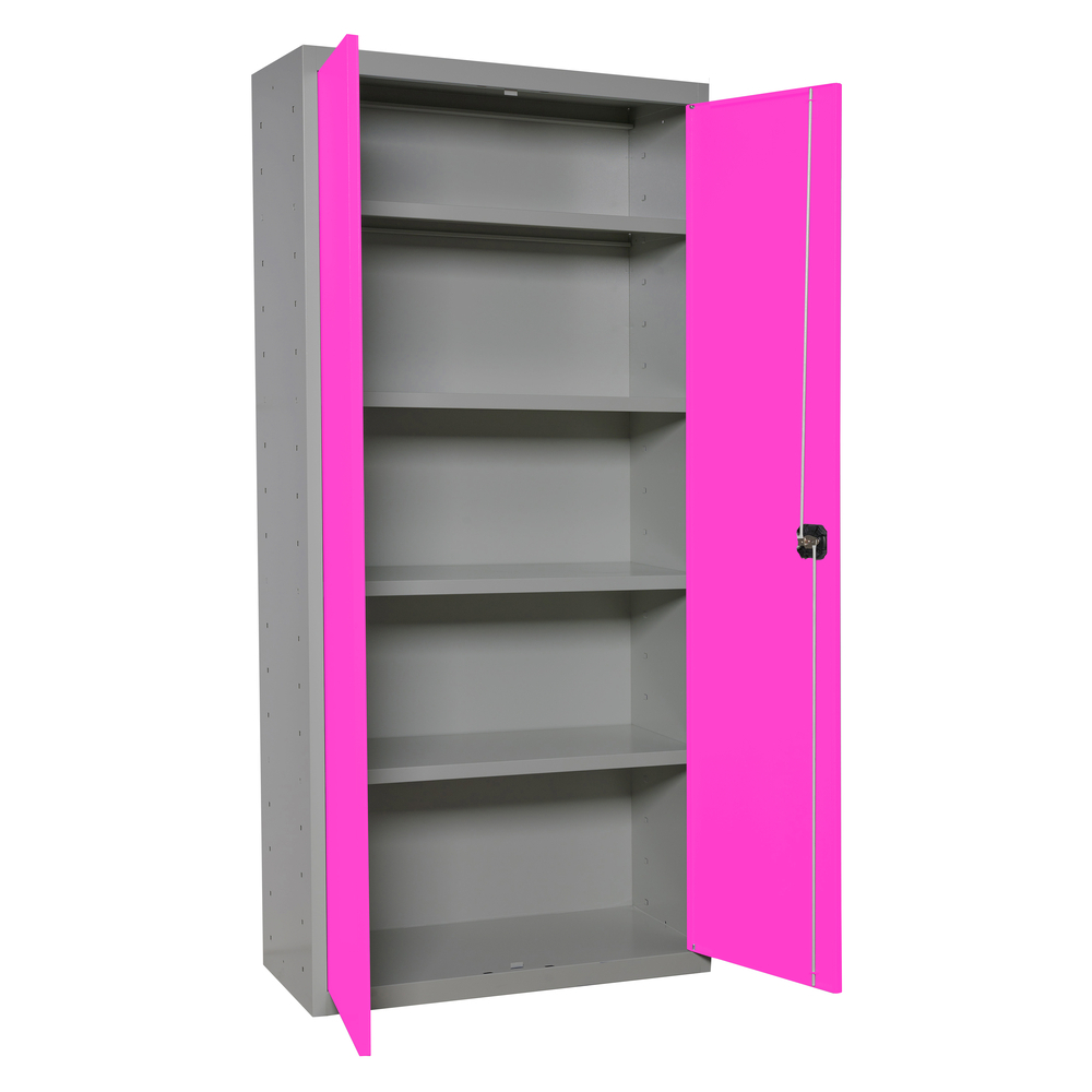Vestiaire métallique 1800x600x400 - 4 niveaux Gris/Rose - SIMON RACK - 8425437069871