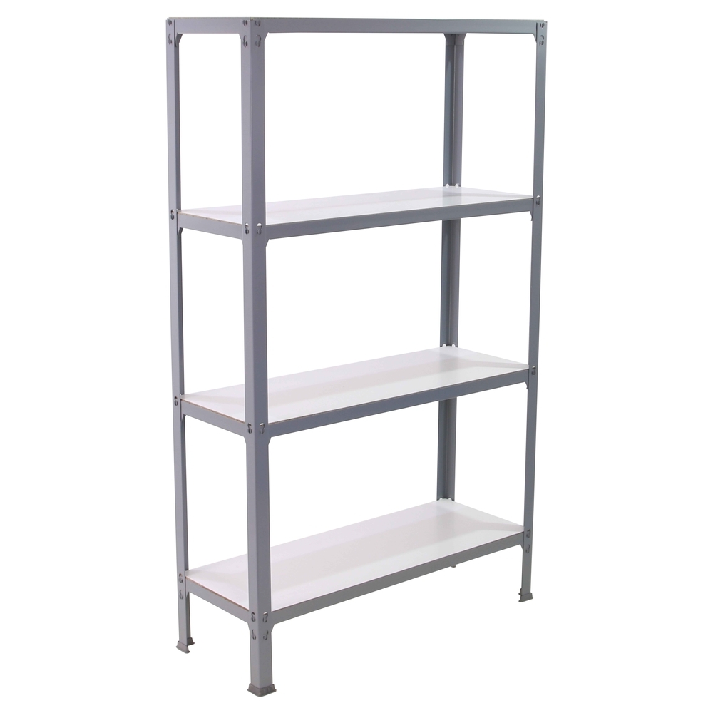 Rayonnage intérieur 1600x800x300 - 4 niveaux Gris/Blanc - SIMON RACK - 8425437069987
