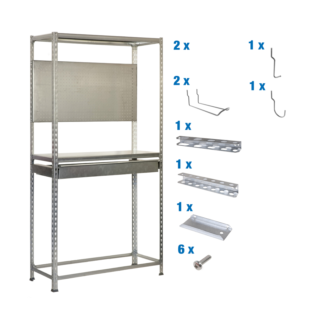 Rayonnage pour garage auto - 2000x1000x400 - Galvanisé - SIMON RACK - 8425437072321