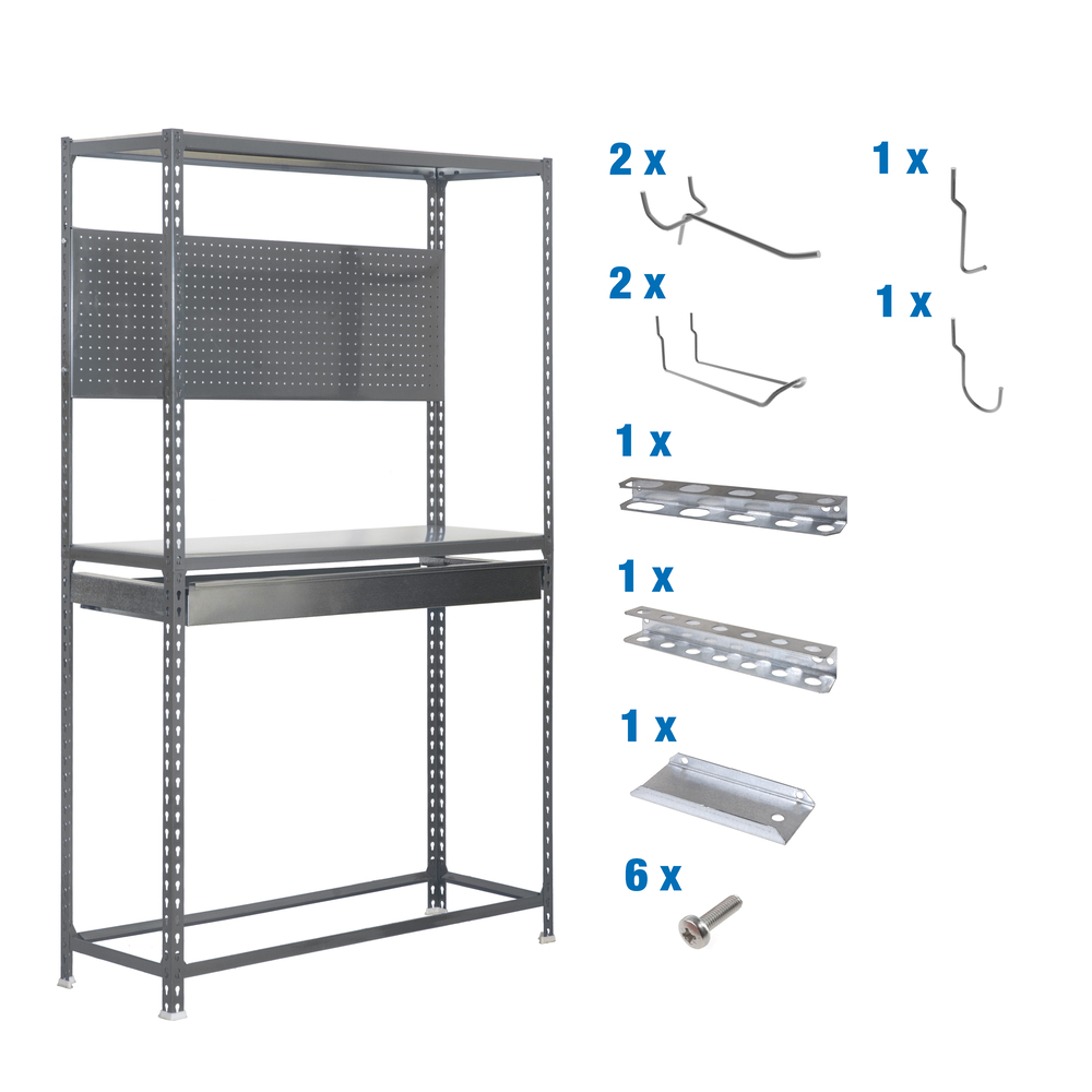 Rayonnage pour garage auto - 2000x1200x400 - Gris - SIMON RACK - 8425437072345