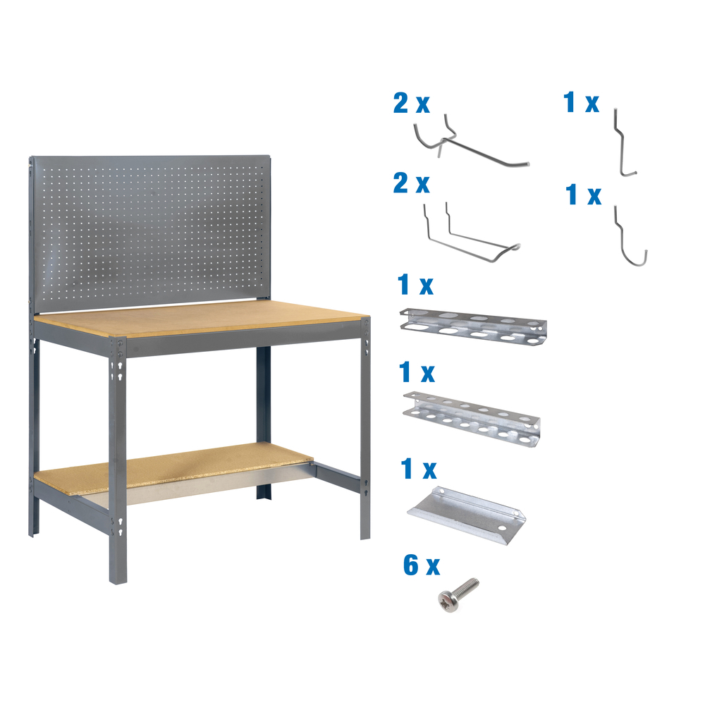 Kit établi Bricolage - 1445x1510x610 - Gris - SIMON RACK - 8425437072437