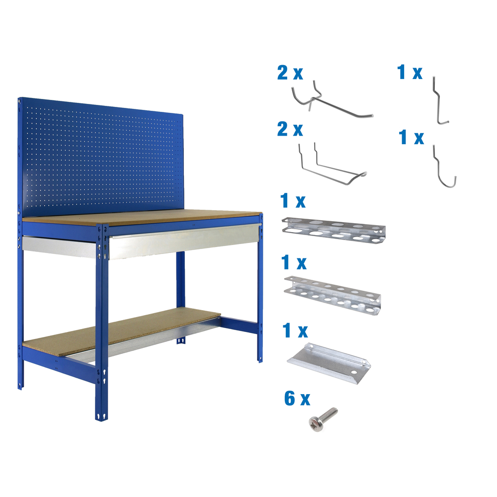 Kit établi Bricolage - 1445x1510x610 - Bleu - SIMON RACK - 8425437072543