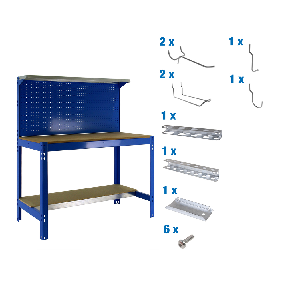 Kit établi Bricolage - 1445x910x610 - Bleu - SIMON RACK - 8425437072598