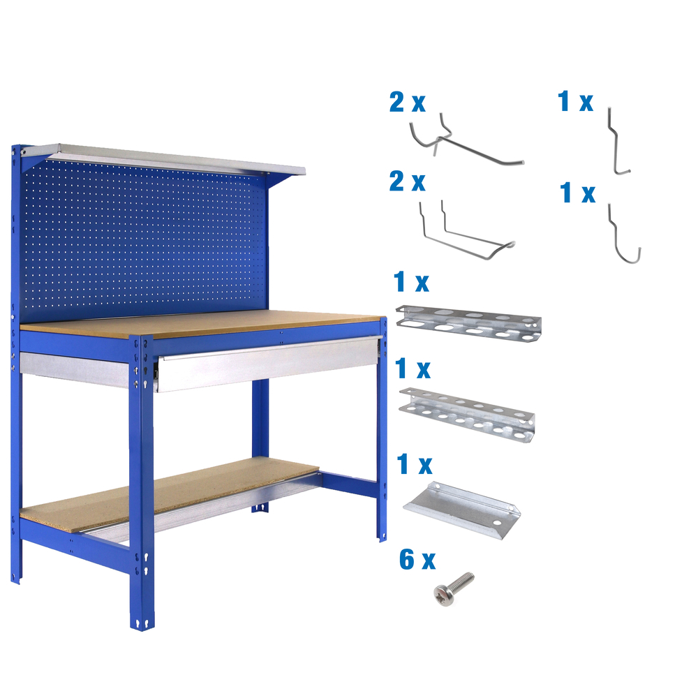 Kit établi Bricolage - 1445x910x610 - Bleu - SIMON RACK - 8425437072680