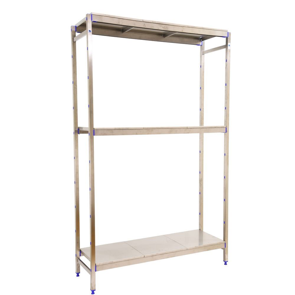 Rayonnage métal inox charge légère 1600x860x400 - 3 niveaux - SIMON RACK - 8425437073236