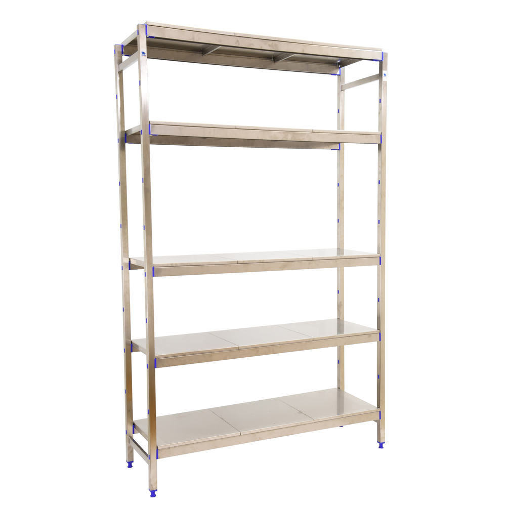 Rayonnage métal inox charge légère 1600x1260x500 - 5 niveaux - SIMON RACK - 8425437073380