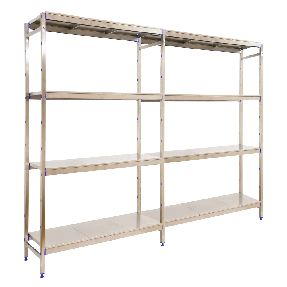 Rayonnage métal inox charge légère 1600x2490x500 - 4 niveaux - SIMON RACK - 8425437073786