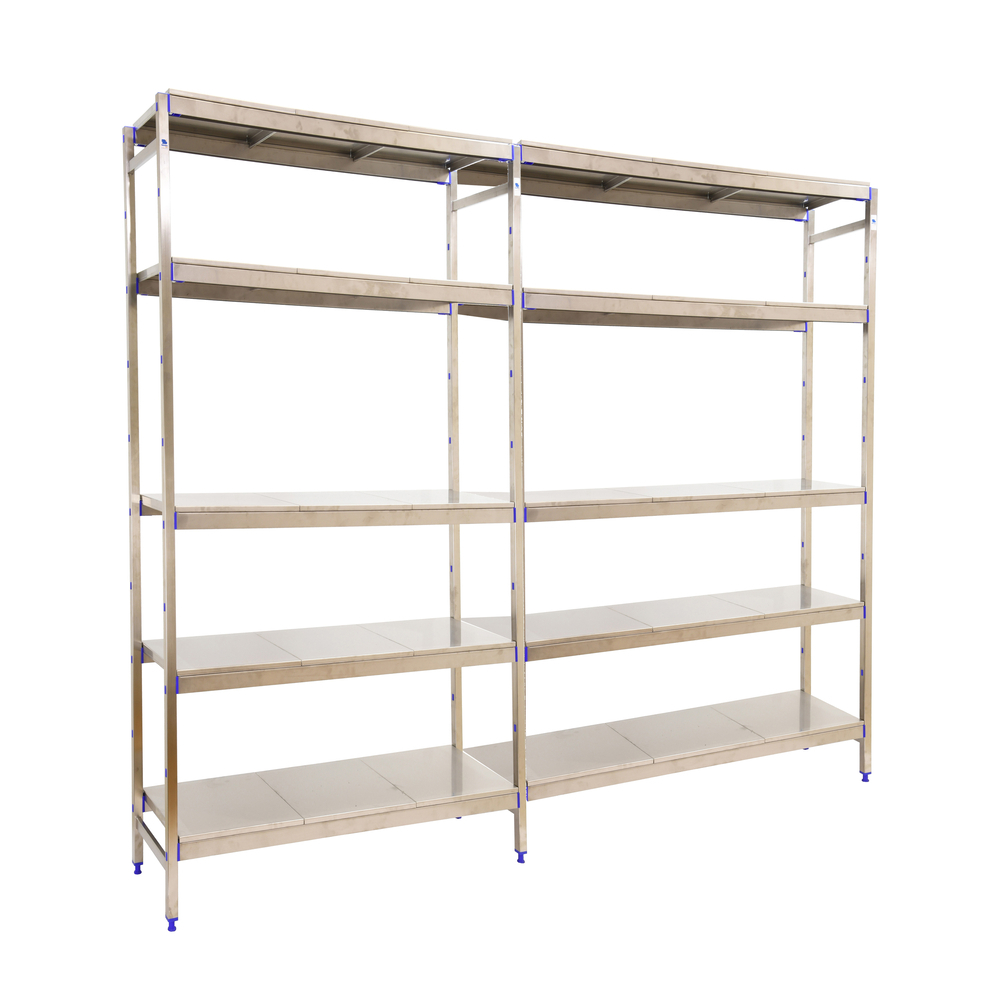 Rayonnage métal inox charge légère 2000x3290x400 - 5 niveaux - SIMON RACK - 8425437073953
