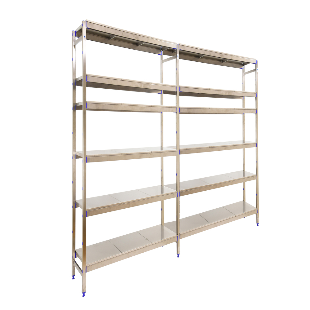 Rayonnage métal inox charge légère 2000x3290x500 - 6 niveaux - SIMON RACK - 8425437074004