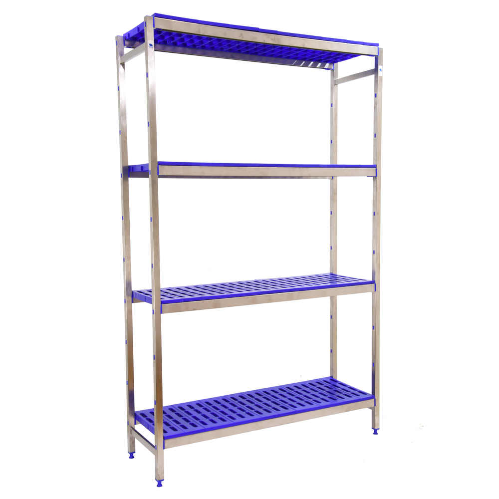 Rayonnage métal inox charge légère 1600x1260x500 - 4 niveaux - SIMON RACK - 8425437074646