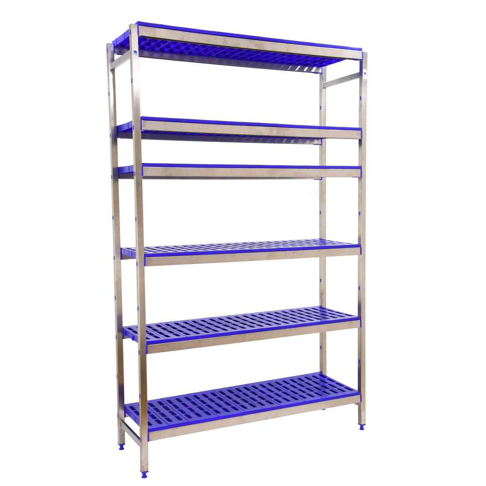 Rayonnage métal inox charge légère 2000x1260x500 - 6 niveaux - SIMON RACK - 8425437075001