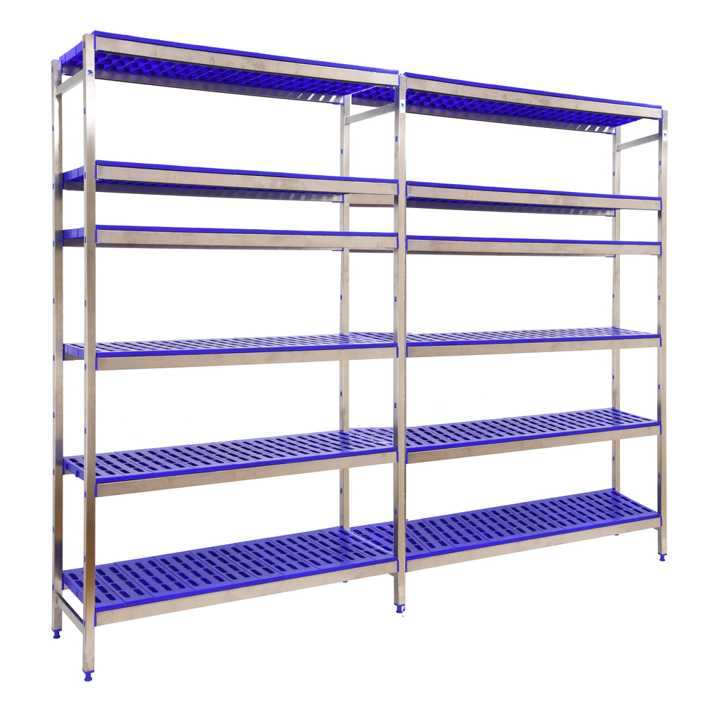 Rayonnage métal inox charge légère 1600x3290x400 - 6 niveaux - SIMON RACK - 8425437075193